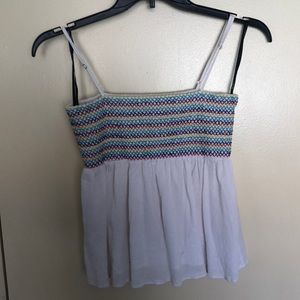 🥳✨SOLD✨🥳  Knit Woven White Strapped Blouse